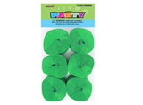 Crepe Paper Streamers 6pk - Emerald Green