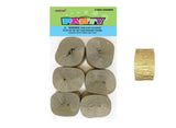 Crepe Paper Streamers 6pk - Gold