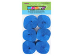 Crepe Paper Streamers 6pk - Royal Blue