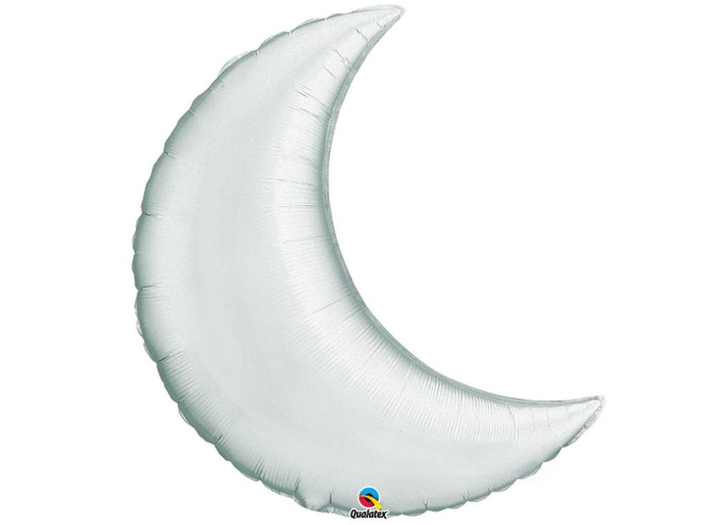 Crescent Moon SuperShape Balloon - Silver