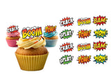 Edible Wafer Toppers - Comic Action Words