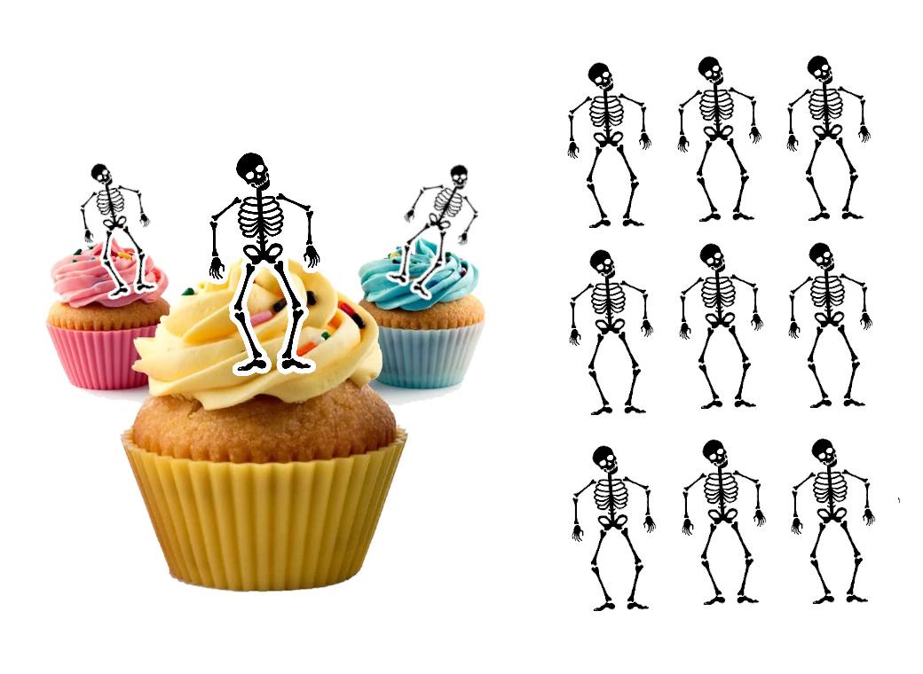 Edible Wafer Toppers - Spooky Skeletons