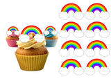 Edible Wafer Toppers - Bright Rainbows