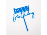 Cursive Happy Birthday Topper - Blue