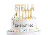 Customisable Gold Acrylic Cake Topper Set