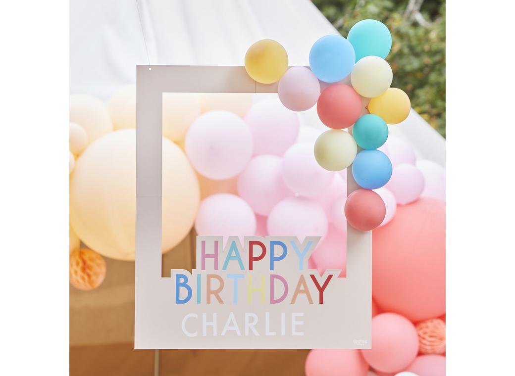 Customisable Happy Birthday Photo Frame with Balloons