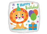 Cute Lion Happy Birthday Foil Balloon