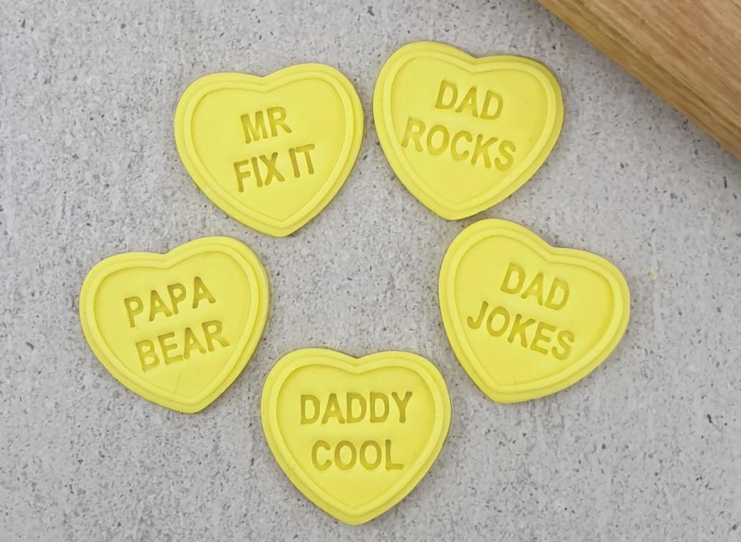 Candy Heart Dad Rocks Set  - Embossers only