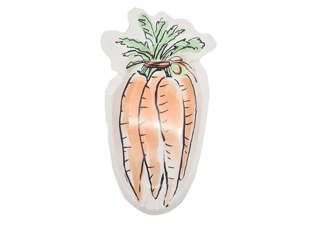 Dainty Easter Carrot Shaped Plates 8pk