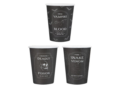 Deadly Soiree Black Potion Cups 8pk