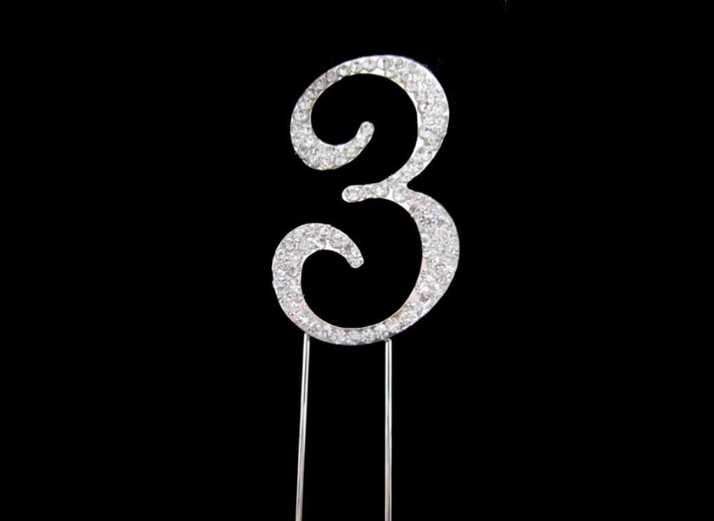 Diamante Cake Topper - Number 3