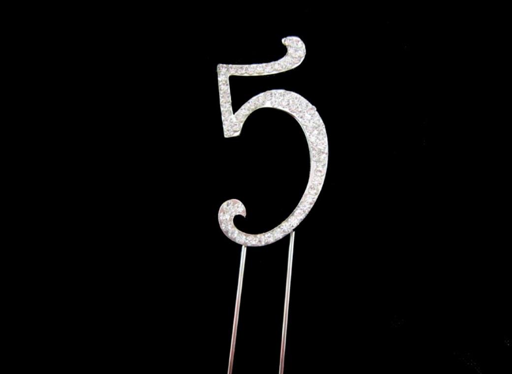 Diamante Cake Topper - Number 5