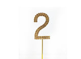 Gold Diamante Cake Topper Small - Number 2