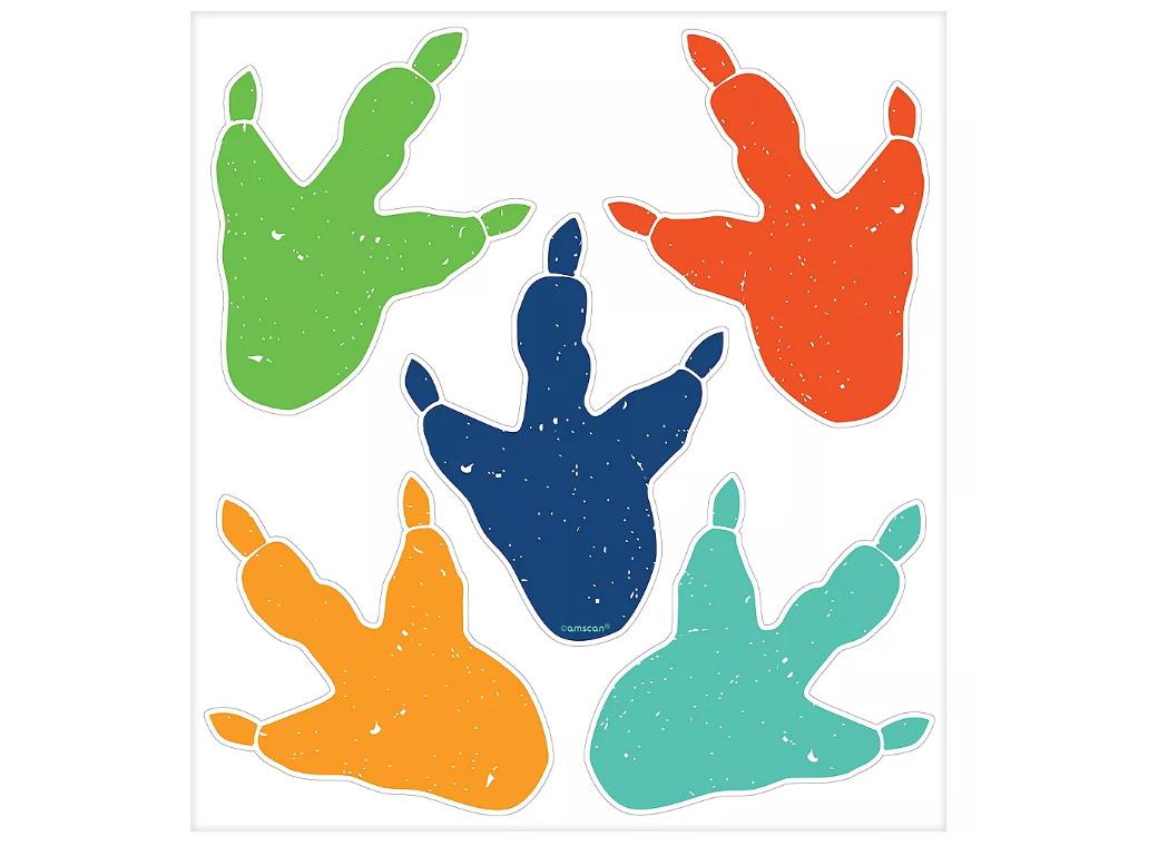 Dino-Mite Vinyl Cling Footprints 10pk