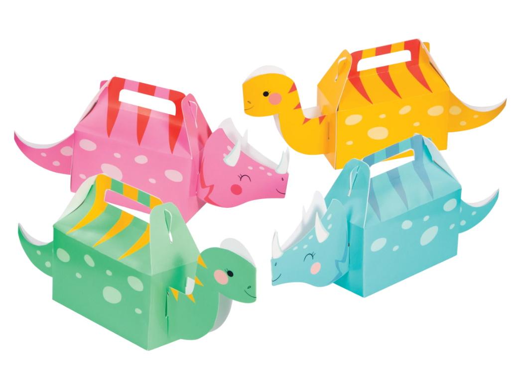 Dino Party Girls Treat Boxes 4pk