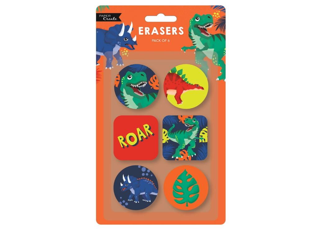 Dinosaur Erasers 6pk