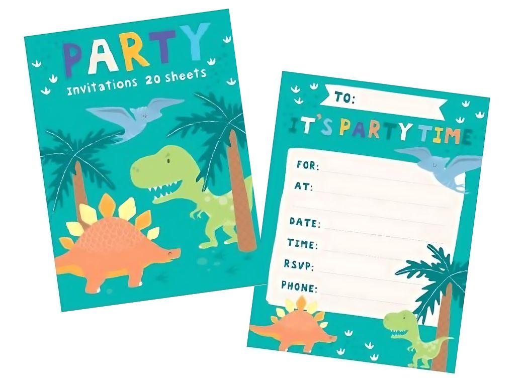 Dinosaur Padded Invites 20pk