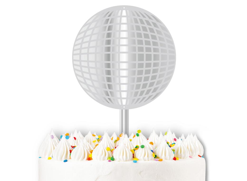 Disco Ball 2D Acrylic Cake Topper