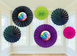 Disco Fever Paper Fans 6pk