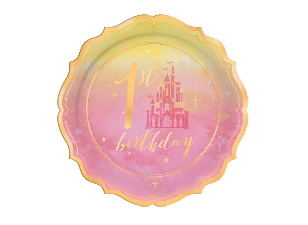 Disney Princess 1st Birthday Lunch Plates 8pk