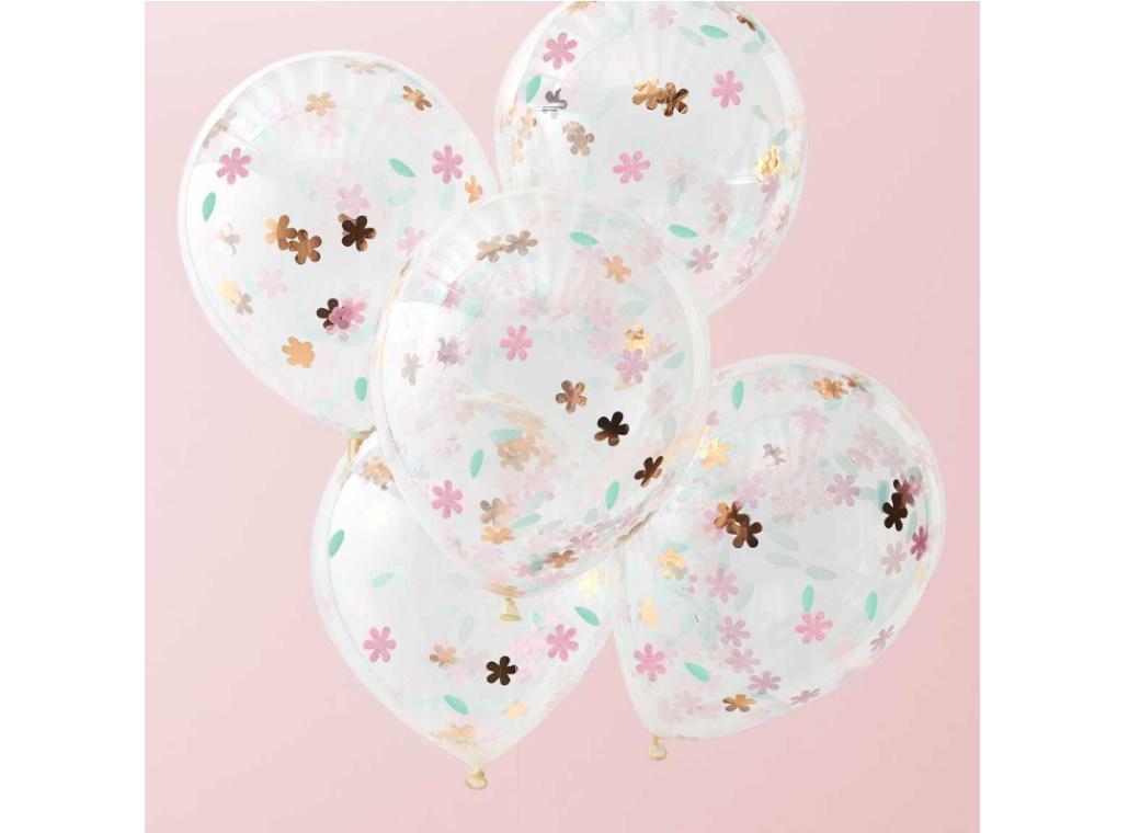 Ditsy Floral Confetti Balloons 5pk