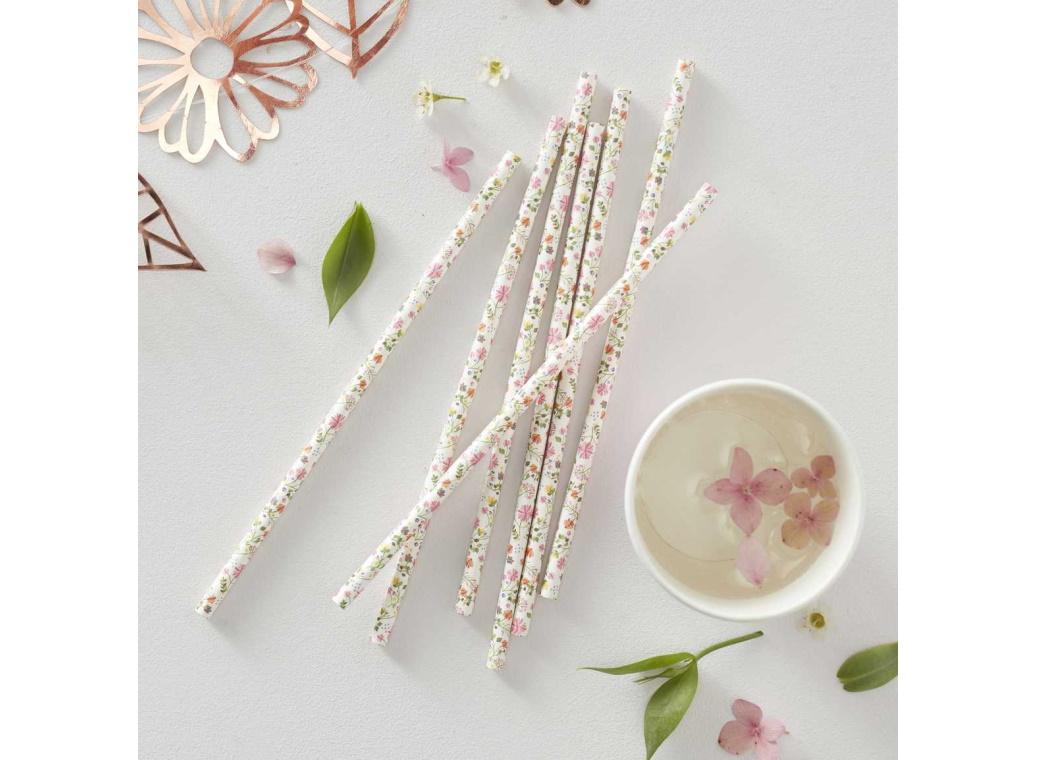 Ditsy Floral Paper Straws 25pk