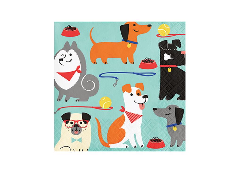 Dog Party Beverage Napkins 16pk