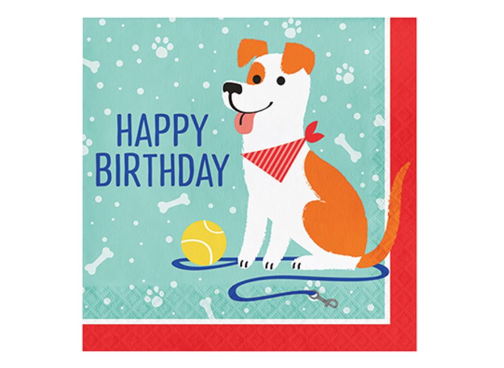 Dog Party Birthday Lunch Napkins 16pk