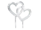 Double Hearts Cake Topper with Gems