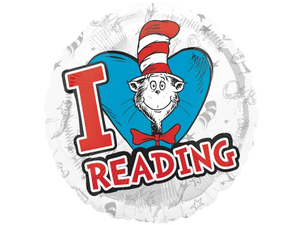 Dr Seuss I Love Reading Foil Balloon