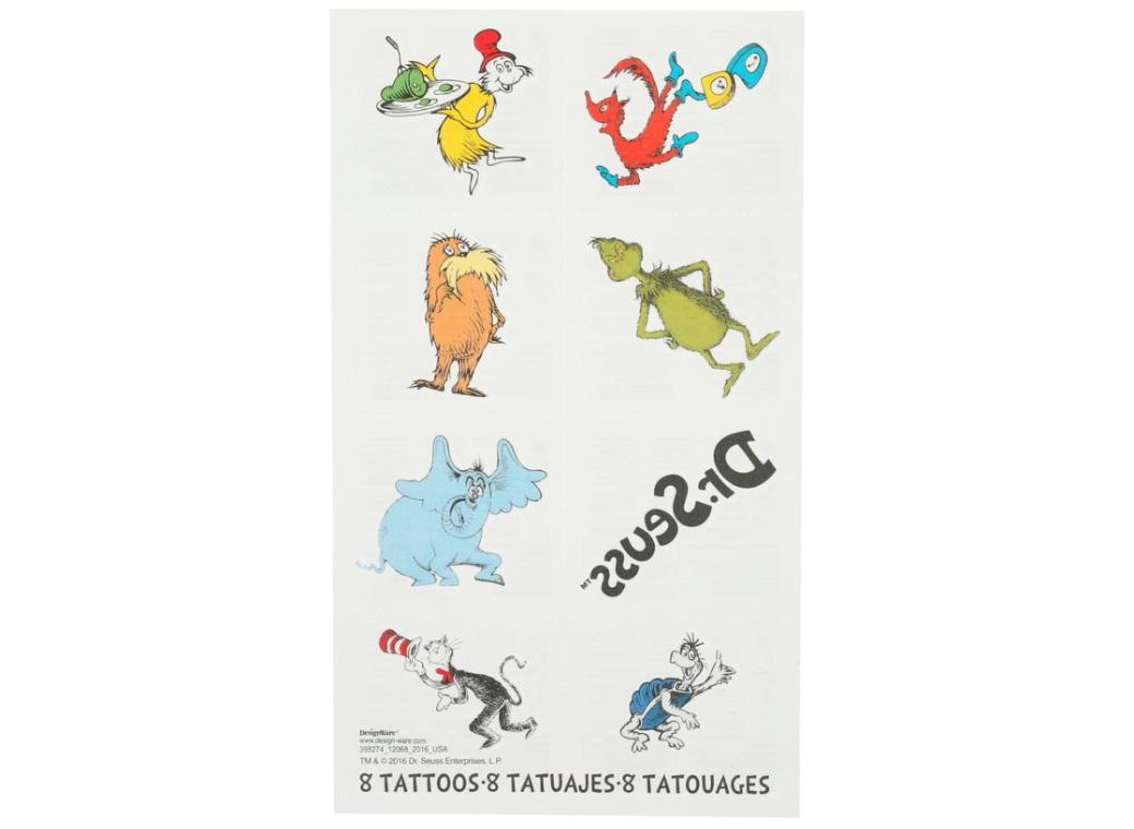 Dr Seuss Temporary Tattoos