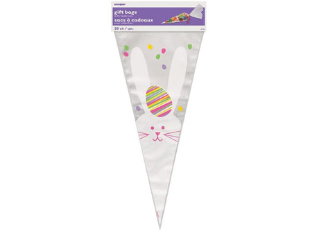 Easter Bunny Cello Cone Bags 20pk