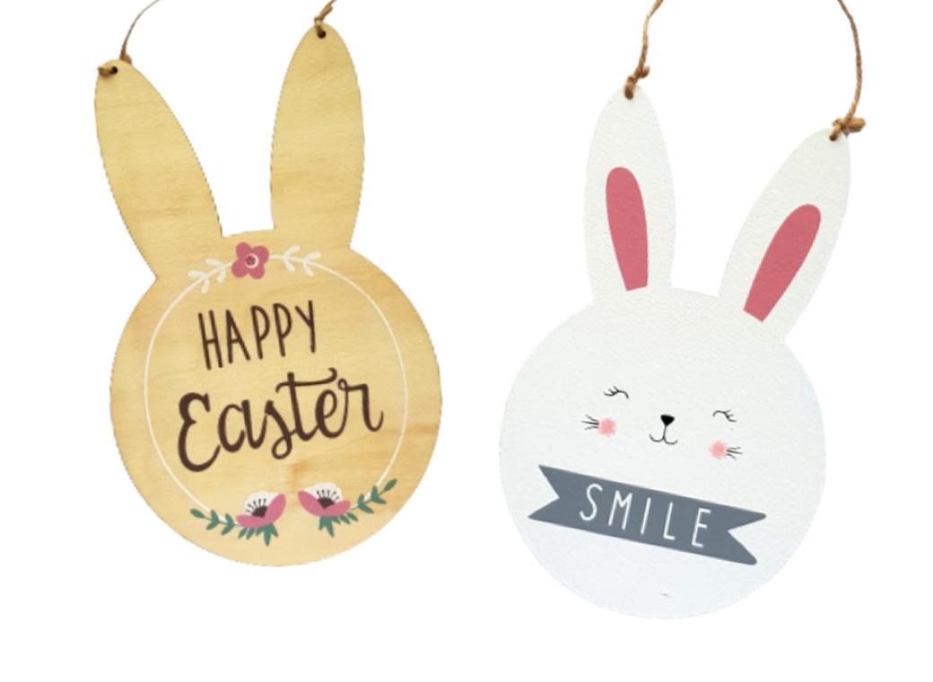 Easter Bunny Hanging Wooden Sign