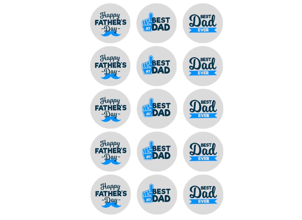 Edible Icing Cupcake Images - Father's Day