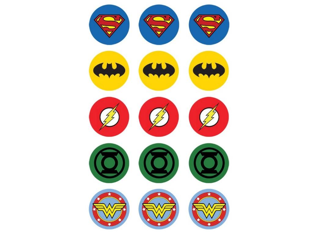 Edible Icing Cupcake Images - Justice League