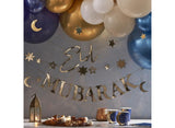 Gold Moon & Stars Eid Mubarak Bunting