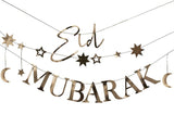 Gold Moon & Stars Eid Mubarak Bunting