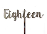 Eighteen Cake Topper - Silver Mirror