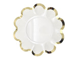 Elegant White & Gold Scalloped Plates 8pk