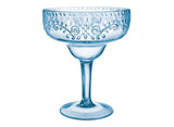 Boho Vibes Blue Floral Margarita Glass