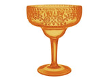 Boho Vibes Orange Floral Margarita Glass