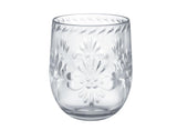 Boho Vibes Clear Floral Stemless Wine Glass