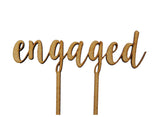 Engaged Cake Topper - Wood