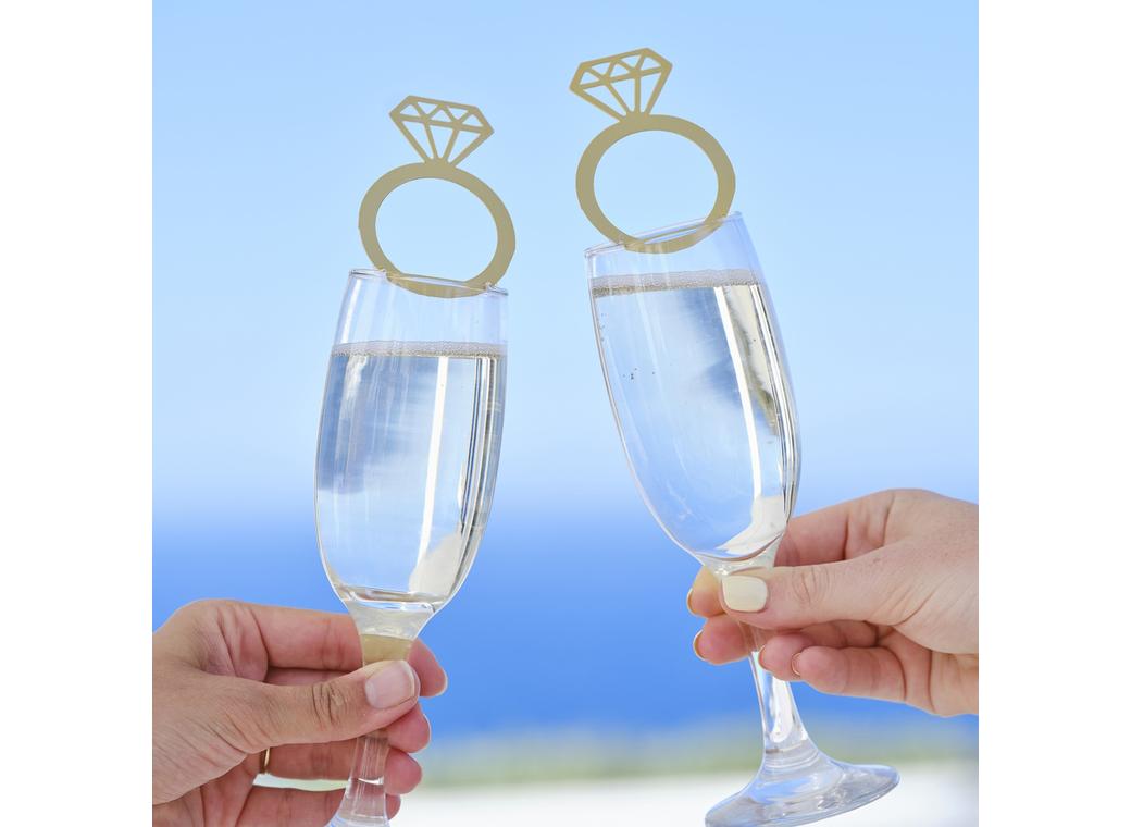 Engagement Party Ring Drink Toppers 6pk