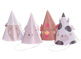 Farm Friends Party Hats 8pk