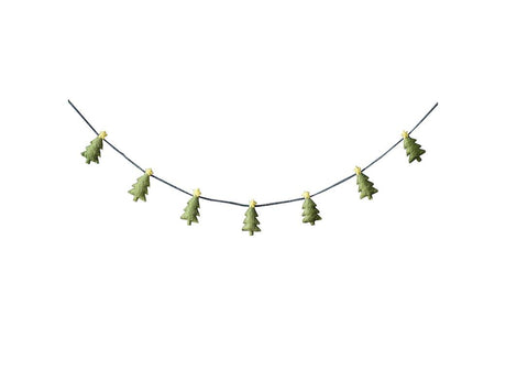 Merry & Bright Green Felt Christmas Trees Bunting