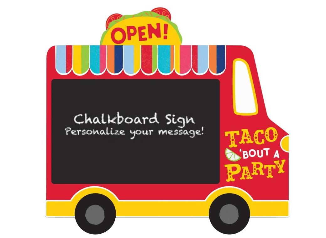 Fiesta Taco Truck Chalkboard Easel Sign