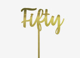 GoBake Fifty Cake Topper - Gold