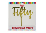 GoBake Fifty Cake Topper - Gold