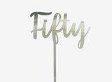 GoBake Fifty Cake Topper - Silver